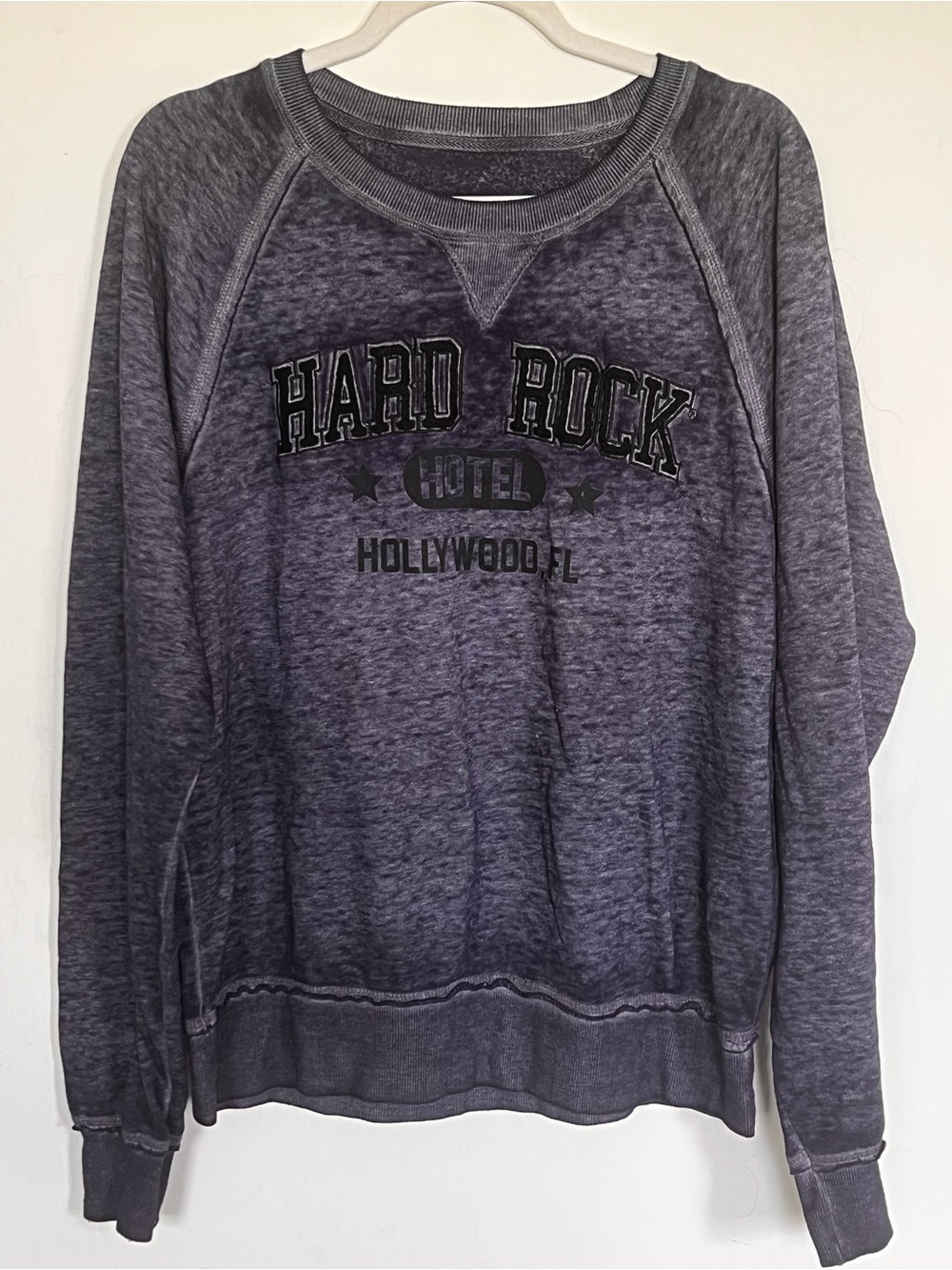Hard Rock Hotel Hollywood FL Sweatshirt Women’s M Distressed Burnout Pullover